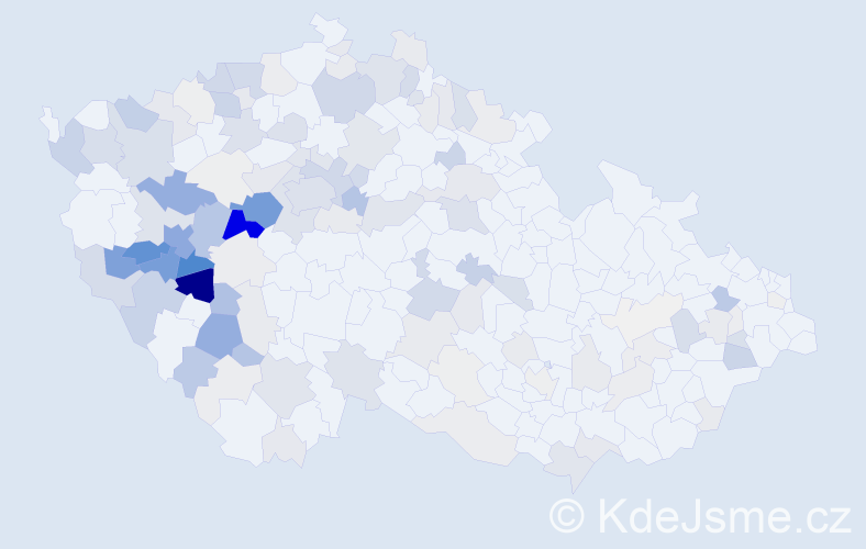 Příjmení: 'Vokáčová', počet výskytů 605 v celé ČR
