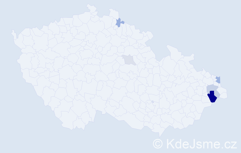 Příjmení: 'Koribanič', počet výskytů 13 v celé ČR