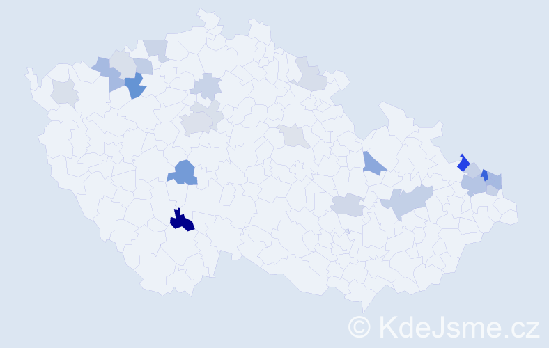 Příjmení: 'Tašková', počet výskytů 59 v celé ČR