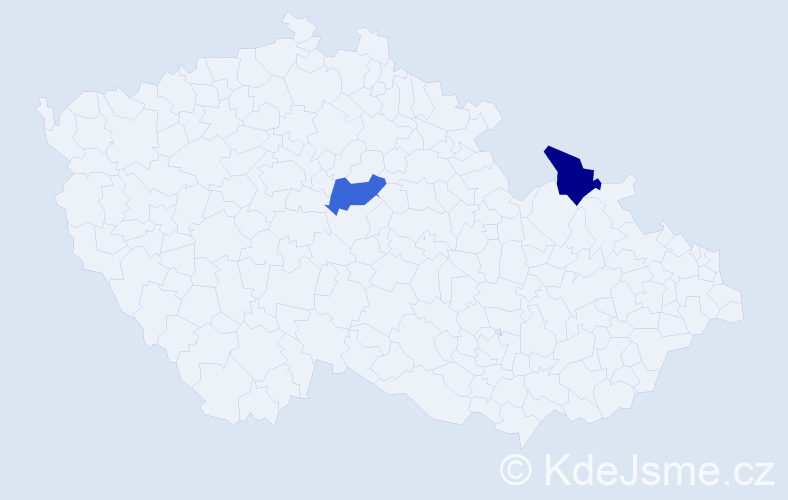 Příjmení: 'Courter', počet výskytů 2 v celé ČR