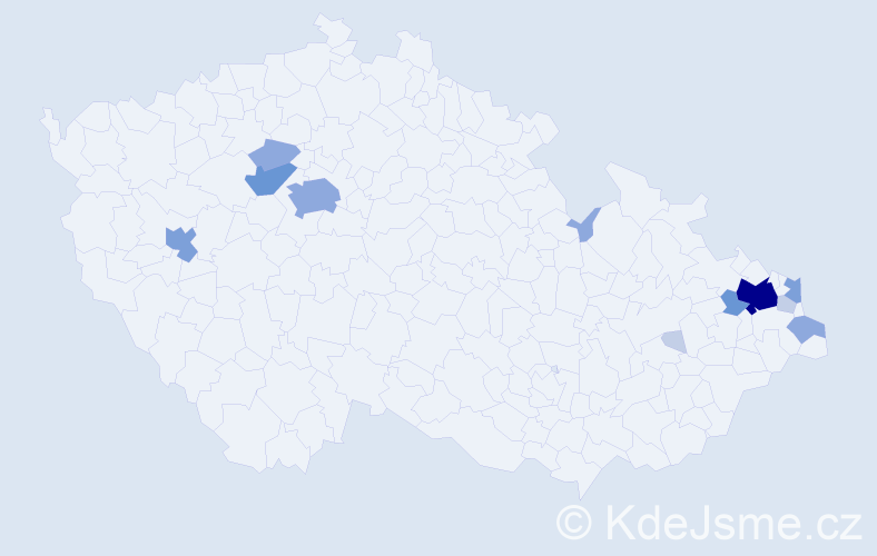 Příjmení: 'Pinčák', počet výskytů 35 v celé ČR