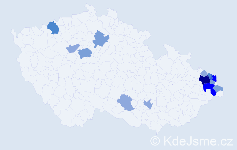 Příjmení: 'Faranová', počet výskytů 39 v celé ČR