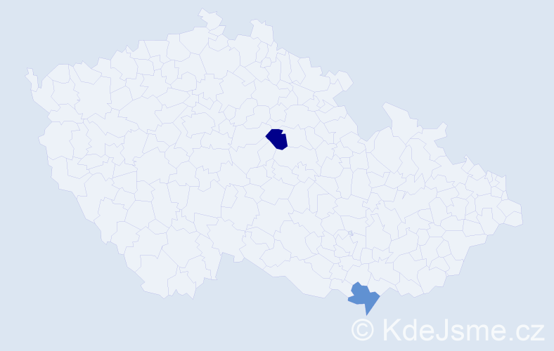Příjmení: 'Krivská', počet výskytů 2 v celé ČR