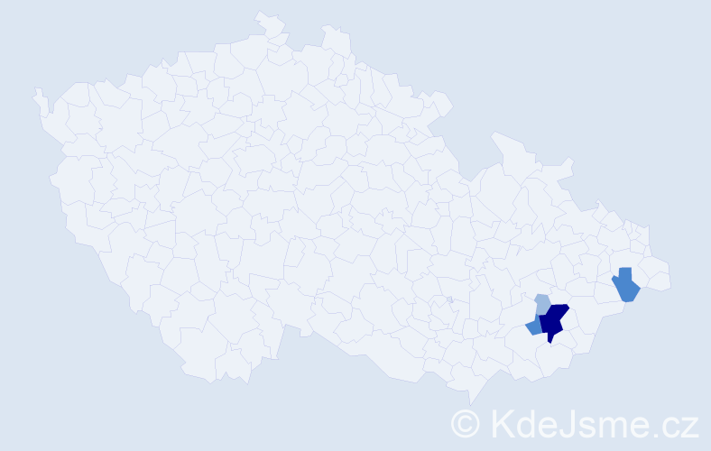 Příjmení: 'Kartousková', počet výskytů 9 v celé ČR