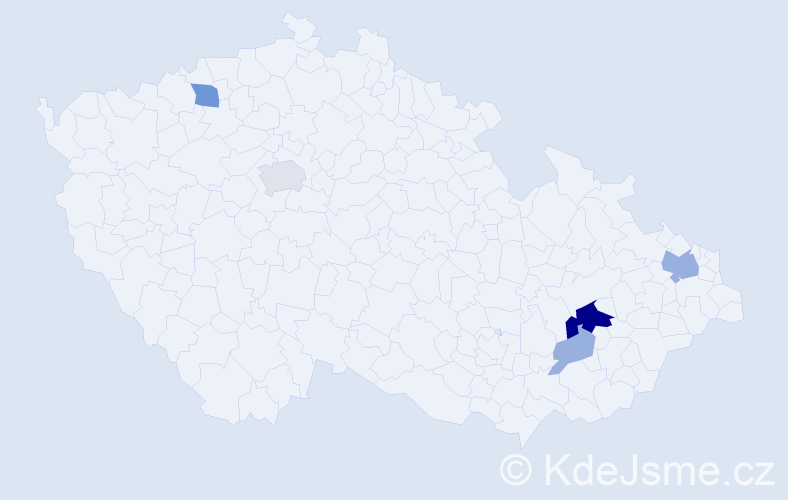Příjmení: 'Chupáčová', počet výskytů 14 v celé ČR