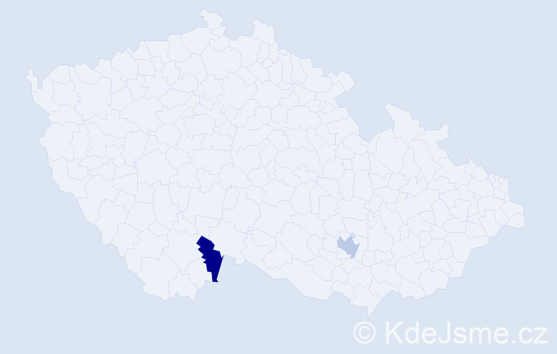 Příjmení: 'Pantl', počet výskytů 2 v celé ČR