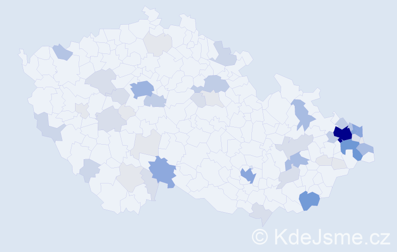 Příjmení: 'Staš', počet výskytů 191 v celé ČR