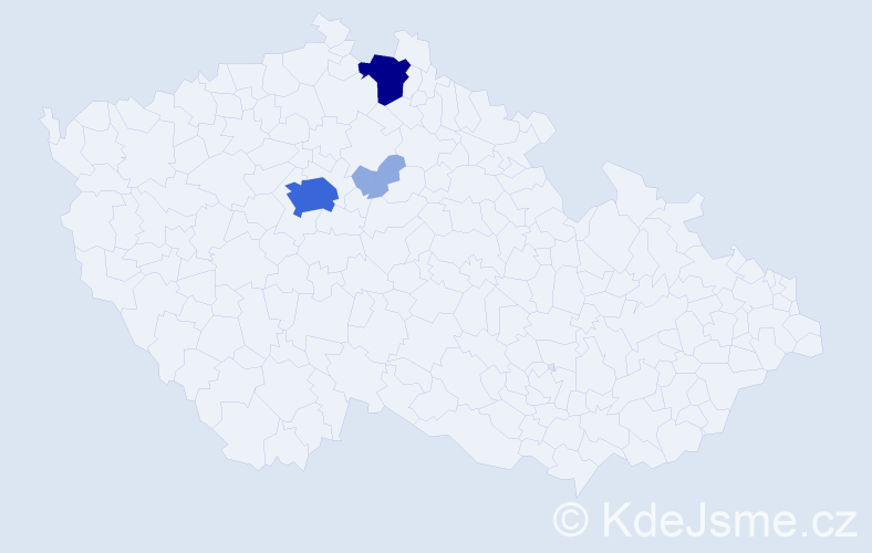 Příjmení: 'Vogner', počet výskytů 13 v celé ČR