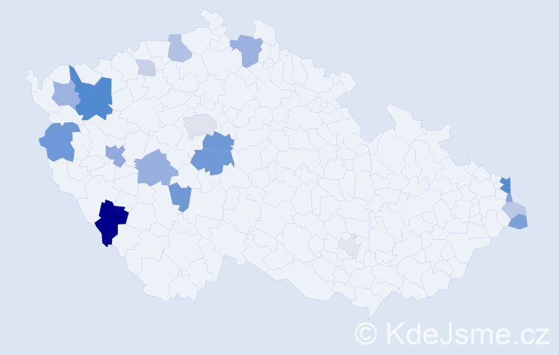 Příjmení: 'Gubiš', počet výskytů 46 v celé ČR