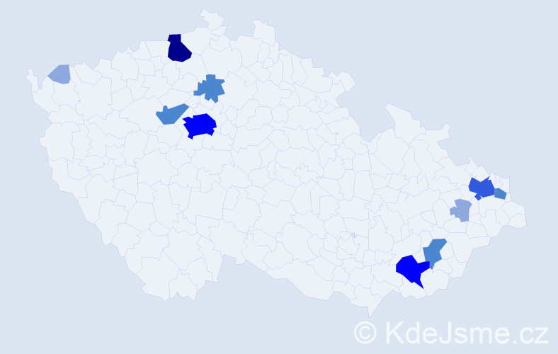 Příjmení: 'Paprčková', počet výskytů 26 v celé ČR