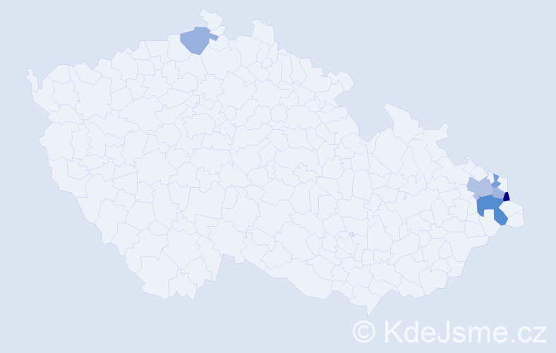 Příjmení: 'Tvardzik', počet výskytů 10 v celé ČR