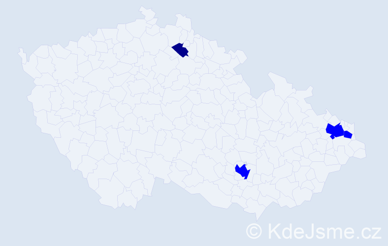 Příjmení: 'Kleszcz', počet výskytů 5 v celé ČR