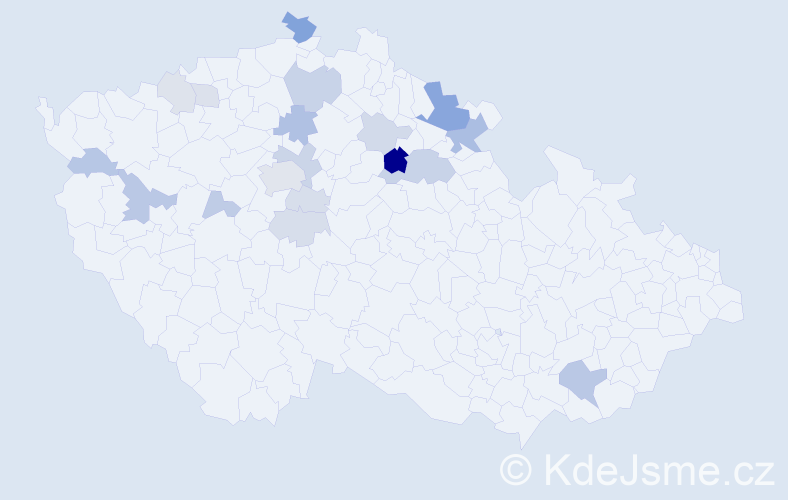 Příjmení: 'Kebort', počet výskytů 45 v celé ČR