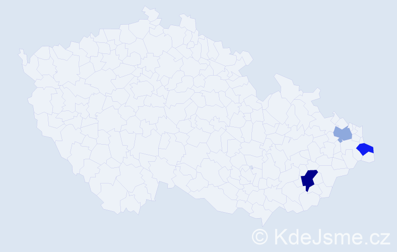 Příjmení: 'Vajsner', počet výskytů 4 v celé ČR