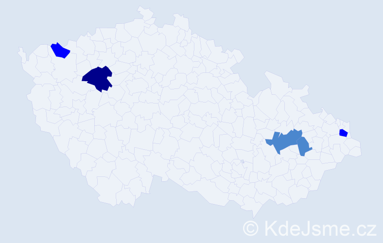 Příjmení: 'Rackiewicz', počet výskytů 9 v celé ČR