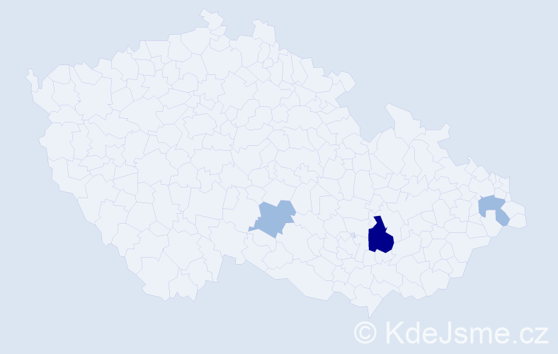 Příjmení: 'Pátiková', počet výskytů 6 v celé ČR