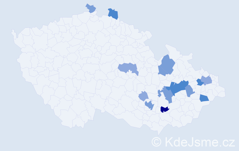 Příjmení: 'Facek', počet výskytů 34 v celé ČR