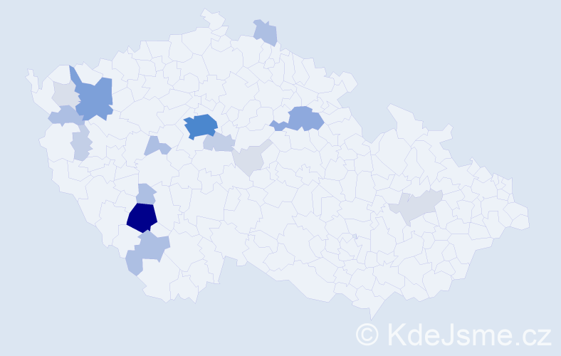 Příjmení: 'Bažata', počet výskytů 65 v celé ČR