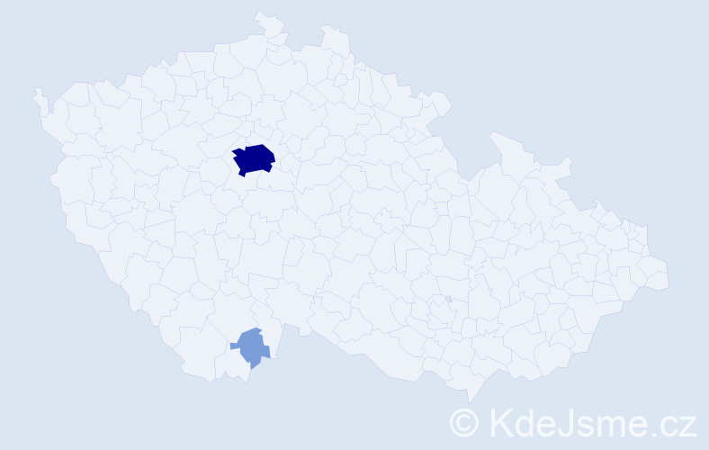 Příjmení: 'Jabali', počet výskytů 9 v celé ČR