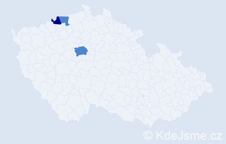 Příjmení: 'Velikaničová', počet výskytů 5 v celé ČR