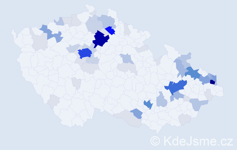 Příjmení: 'Konopka', počet výskytů 221 v celé ČR