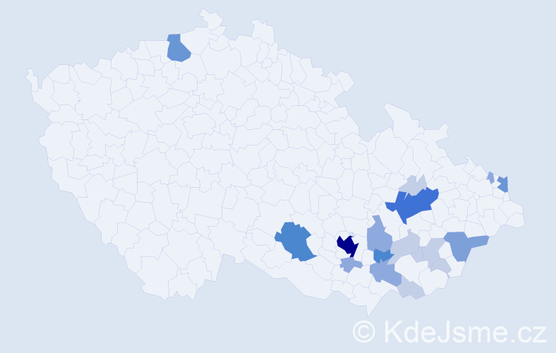 Příjmení: 'Kučerňák', počet výskytů 52 v celé ČR