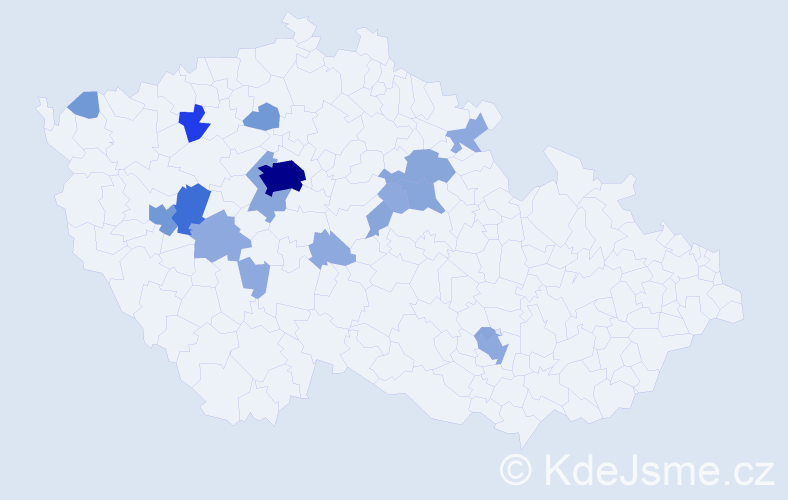 Příjmení: 'Špác', počet výskytů 45 v celé ČR