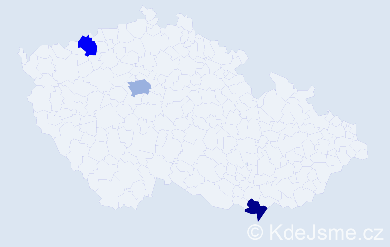 Příjmení: 'Prelcová', počet výskytů 4 v celé ČR