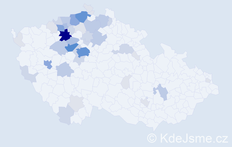 Příjmení: 'Aulický', počet výskytů 140 v celé ČR