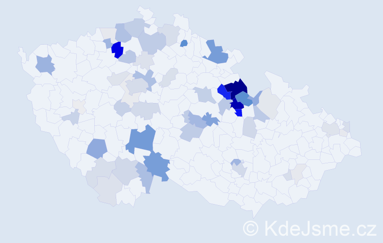 Příjmení: 'Barvínková', počet výskytů 225 v celé ČR