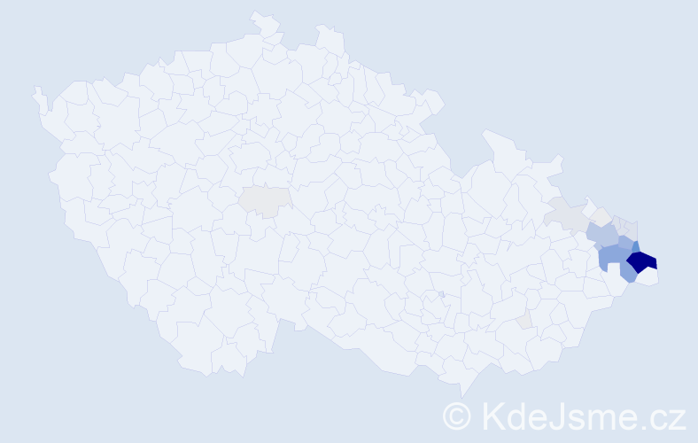 Příjmení: 'Niemczyková', počet výskytů 150 v celé ČR