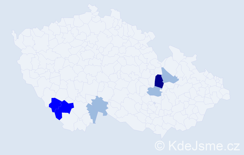 Příjmení: 'Makas', počet výskytů 16 v celé ČR