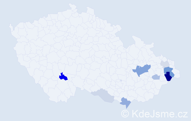 Příjmení: 'Rodryč', počet výskytů 22 v celé ČR