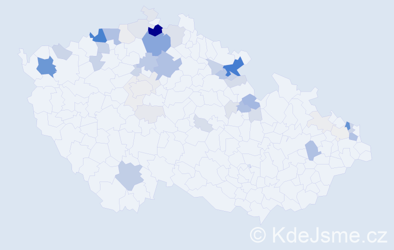 Příjmení: 'Turko', počet výskytů 210 v celé ČR