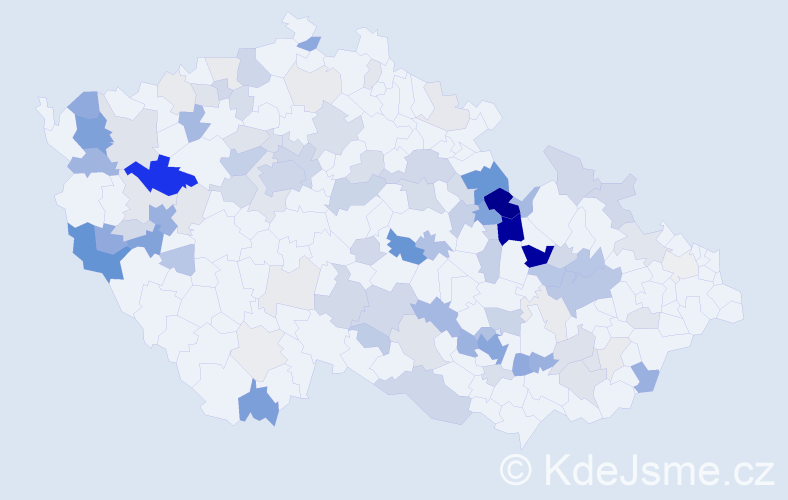 Příjmení: 'Fajt', počet výskytů 342 v celé ČR