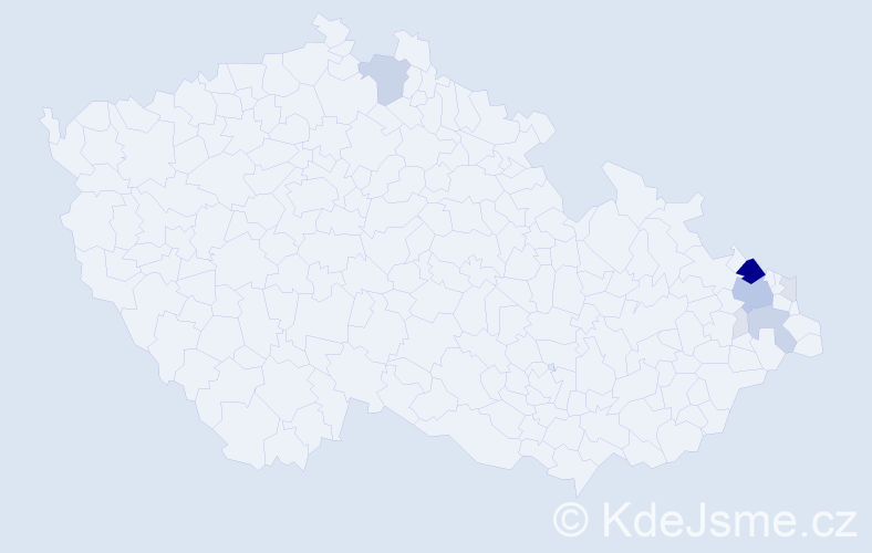 Příjmení: 'Kučatá', počet výskytů 35 v celé ČR