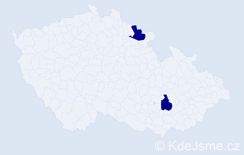 Příjmení: 'Vrtala', počet výskytů 2 v celé ČR