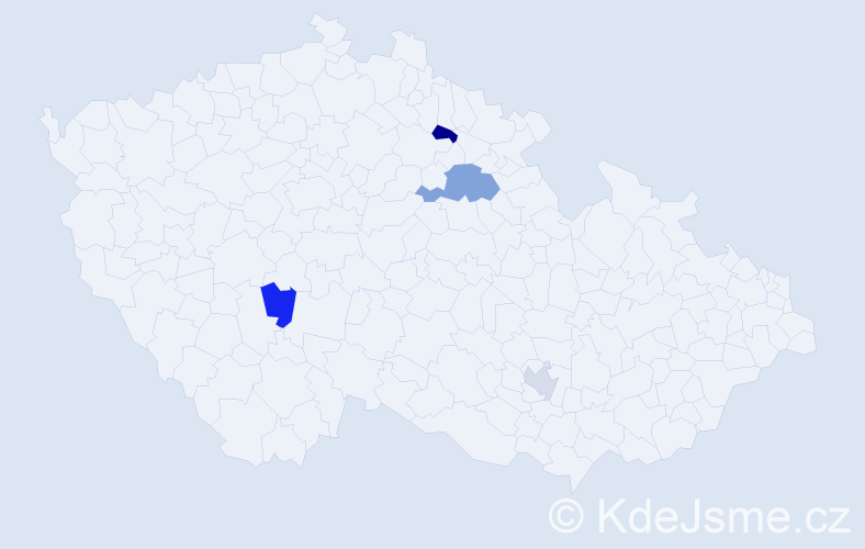 Příjmení: '"O'donovan"', počet výskytů 5 v celé ČR
