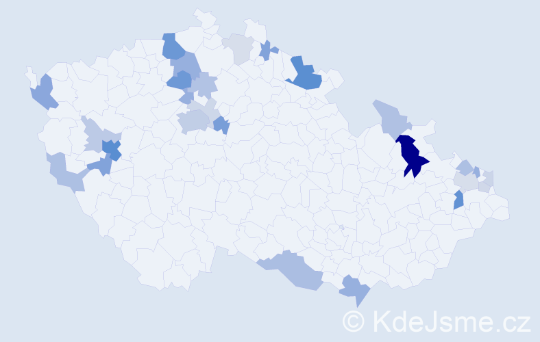 Příjmení: 'Kurta', počet výskytů 69 v celé ČR