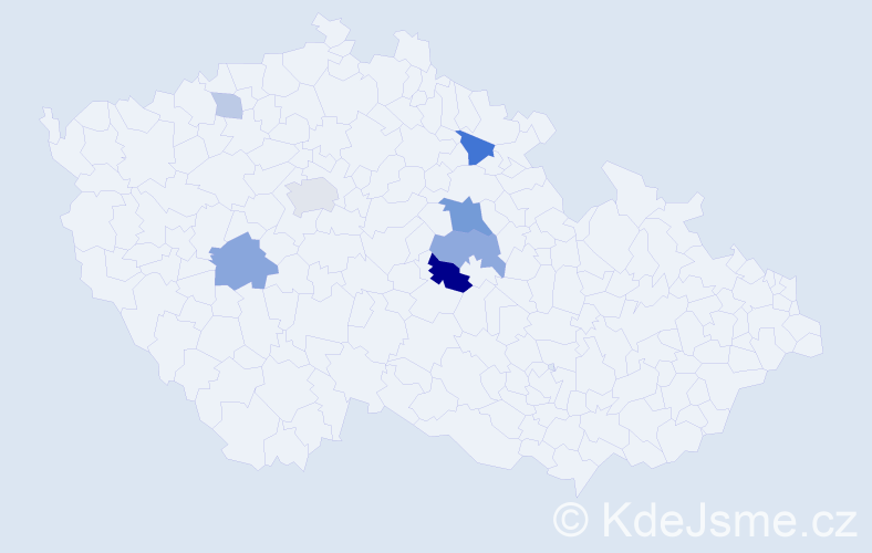 Příjmení: 'Biben', počet výskytů 17 v celé ČR
