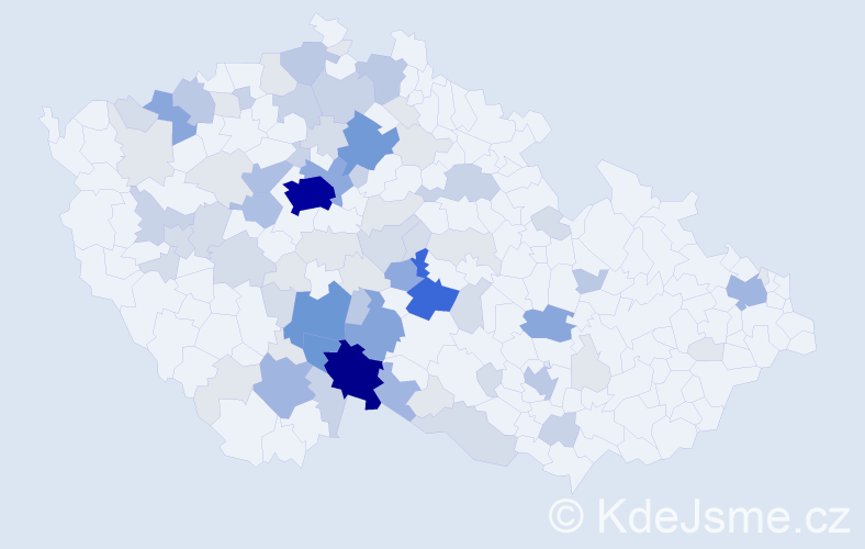 Příjmení: 'Míchalová', počet výskytů 294 v celé ČR