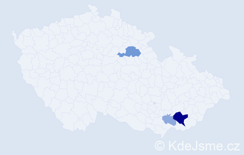 Příjmení: 'Kintler', počet výskytů 9 v celé ČR