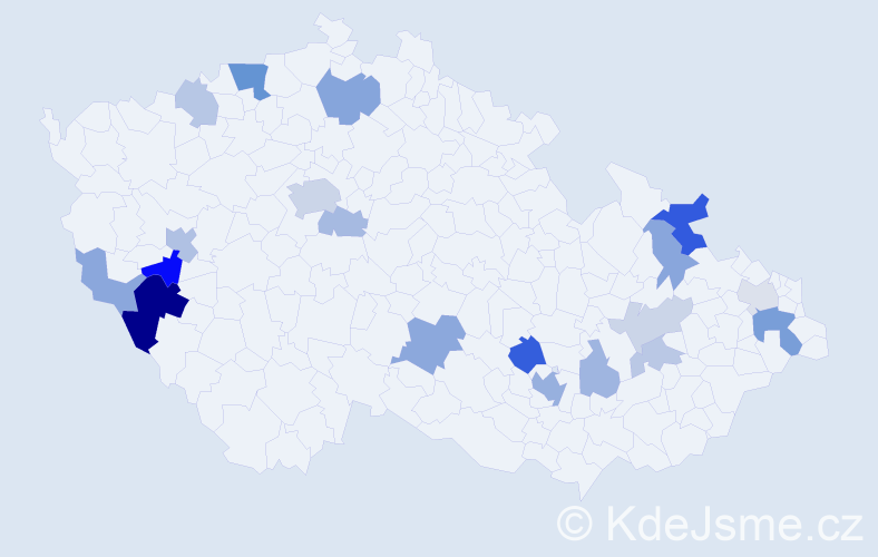 Příjmení: 'Neumayerová', počet výskytů 45 v celé ČR
