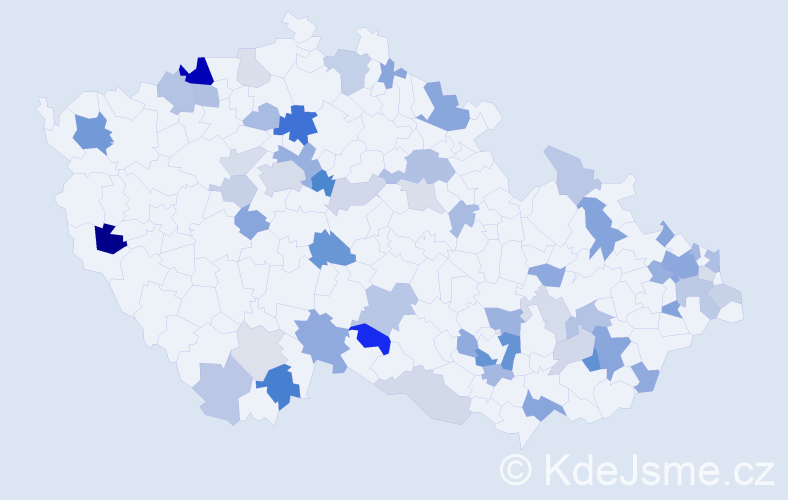 Příjmení: 'Vavrová', počet výskytů 116 v celé ČR