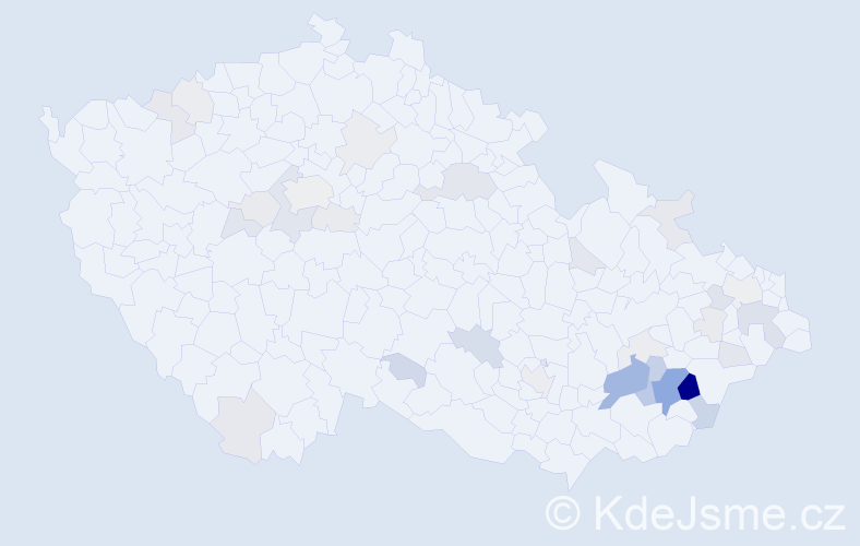 Příjmení: 'Manďáková', počet výskytů 94 v celé ČR