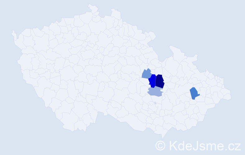 Příjmení: 'Getzel', počet výskytů 10 v celé ČR