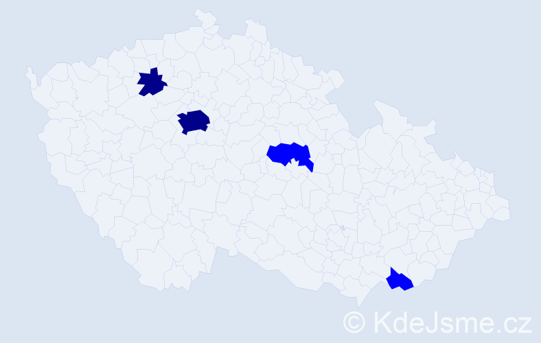 Příjmení: '"O'neill"', počet výskytů 6 v celé ČR