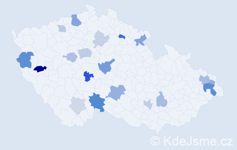 Příjmení: 'Karaffová', počet výskytů 47 v celé ČR