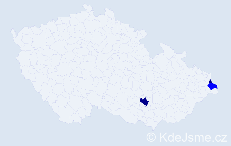 Příjmení: 'Volovec', počet výskytů 5 v celé ČR