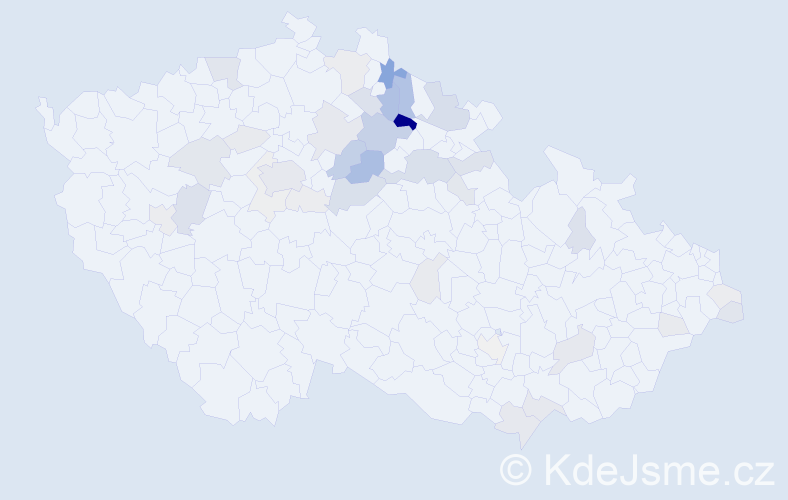 Příjmení: 'Typlt', počet výskytů 123 v celé ČR